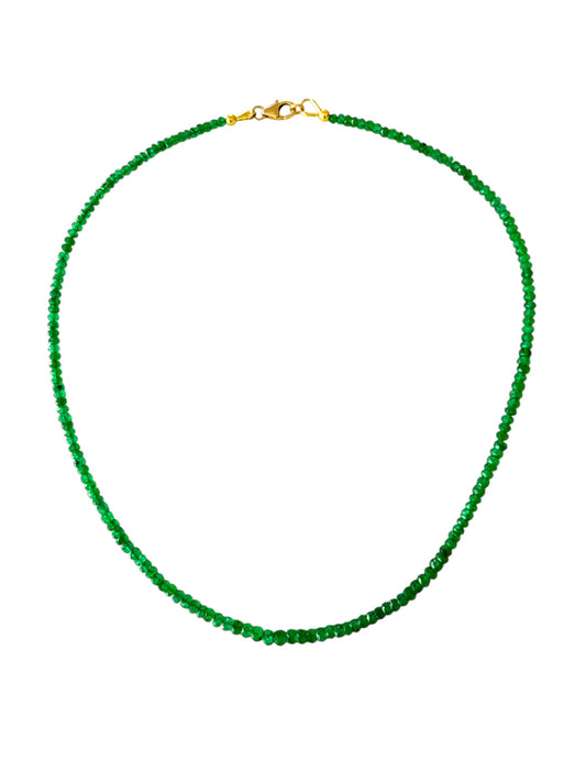 Faceted Emerald Beaded Necklace